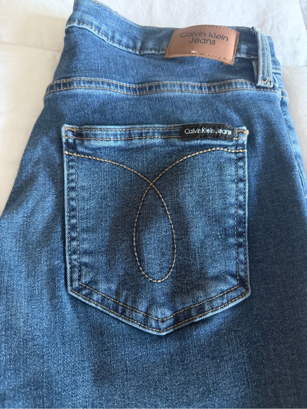 Calvin Klein Jeans Medium Blue Straight Leg with Oval Back Stitch